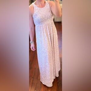 Blush/cream knit maxi dress